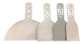 Kit Com 04 Pc Espátula Plástica Dentada - Resina Ou Massa