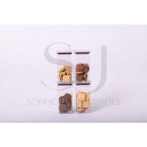 kit com 04 peças de 700 ML: Pote Hermético Quadrado Empilhável Acrílico Lumini kit com 04 peças de 700 ML: Pote Hermético Quadrado Empilhável Acrílico Lumini