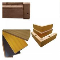 Kit Com 04 Pés De 5cm Madeira Cantoneira Mel P/ Móveis Geral E Sofá