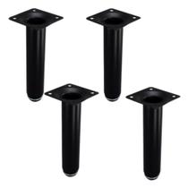Kit Com 04 Pés Para Móveis Sofás Cromado Regulável Redondo 20cm