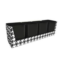 Kit Com 04 Porta Objetos Pied De Poule Preto Kit Com 04 Porta Objetos Pied De Poule Preto