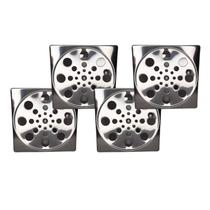 Kit Com 04 Ralos Grelha Tampa Inox Quadrado 10x10 Rotativo Abre E Fecha Kit Com 04 Ralos Grelha Tampa Inox Quadrado 10x10 Rotativo Abre E Fecha