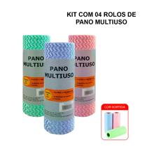 Kit Com 04 Rolos De Panos Em Microfibra Multiuso 20x40cm