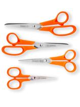 KIT com 04 Tesouras Pixel Laranja Mundial
