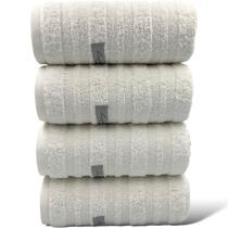 Kit Com 04 Toalha de Banho Grande e Grossa - Loft - Branca - 72x140cm- (Volume extra) LMpeter