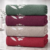 Kit Com 04 Toalhas De Banho Gigante / Banhão - Guadalupe - Verde/Rubi/Fendi/Vermelho -72x150cm- LMpeter