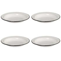 KIT Com 04 Unidades Prato Esmaltado 22/500ml Branco Ewel KIT Com 04 Unidades Prato Esmaltado 22/500ml Branco Ewel