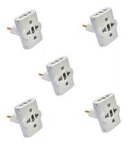 Kit Com 05 Adaptador Pino Universal Tomada Benjamim T 110v/220v