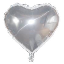 Kit com 05 Balões Metalizado - Coração Prata (61cm)