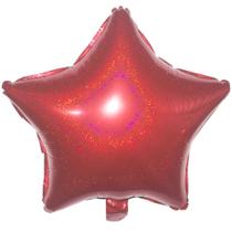 Kit Com 05 Balões Metalizado - Estrela Vermelha (46cm)