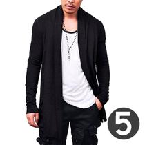 Kit com 05 Blusa De Frio Cardigan Masculino Sobretudo Swag Slim Fashion Slim Fitness