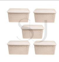 kit com 05 Caixa/Cestos:7,5 L/ Caixa organizadora Rattan Tampa kit com 05 Caixa/Cestos:7,5 L/ Caixa organizadora Rattan Tampa