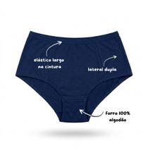 kit com 05 calcinhas conforto confortável lateral larga dia a dia forro de algodão
