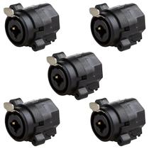 Kit Com 05 Conector Medusa Santo Angelo Fêmea Painel Combo XLR-P10