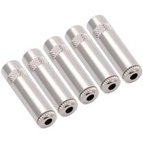 Kit Com 05 Conector Plug Jack P2 Fêmea Estéreo Para Cabos