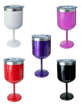 Kit Com 05 Copo Térmico Taça 510 Ml Aço Inox Com Tampa Kit Com 05 Copo Térmico Taça 510 Ml Aço Inox Com Tampa