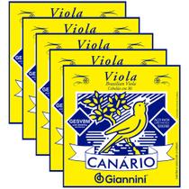 Kit Com 05 Cordas Giannini Para Viola Canário Cebolão Em Ré