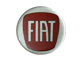 Kit Com 05 Emblemas Fiat Resinado Prata E Vermelho Universal Kit Com 05 Emblemas Fiat Resinado Prata E Vermelho Universal