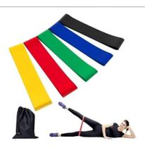 Kit com 05 Faixas Elásticas Mini Band Treine + de 5 Grupos Musculares
