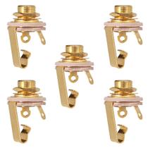 Kit Com 05 Jack Conector Mono P10 Gold Para Reparo Switchcraft Guitarra