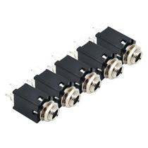 Kit Com 05 Jack P10 Estereo Femea Para Violão Guitarra Baixo