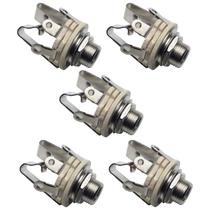 Kit Com 05 Jacks P10 Estéreo Circuito Fechado Para Amplificadores Mesas de Som