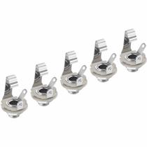 Kit Com 05 Jacks P10 Mono Para Guitarra Contra Baixo 1/4