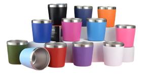 Kit Com 05 Mini Copo Térmico Em Aço Inox 260 Ml Kit Com 05 Mini Copo Térmico Em Aço Inox 260 Ml