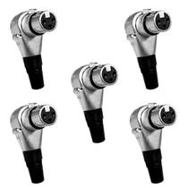 Kit Com 05 Plug Xlr Canon Femea HJH Em L Pino Banhado A Ouro