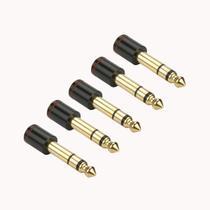 Kit Com 05 Plugs Adaptador Conector Banhado A Ouro P2/p10