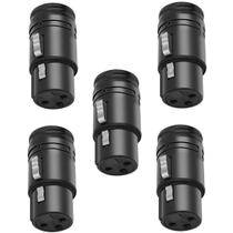 Kit Com 05 Plugs Conectores Low Profile Profissional Canon XLR Fêmea