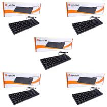 Kit Com 05 Teclado Usb Com Fio Para Computador Pc Abnt2 Resistente Revenda