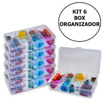 Kit Com 06 Box Organizadores Tam P Transparente Kit Com 06 Box Organizadores Tam P Transparente