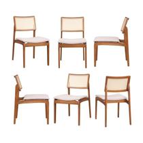 Kit com 06 Cadeiras Madeira Maciça Estela CabeCasa MadeiraOriginals
