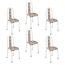 Kit com 06 Cadeiras Sofia 103cm x 48cm x 39cm Branco