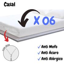 Kit Com 06 Capa Protetora Colchão De Casal Anti Alérgico