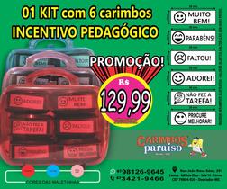 Kit Com 06 Carimbos Personalizados Para Professores Desenho Emoji