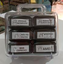 Kit Com 06 Carimbos Personalizados Para Professores Desenho Flork