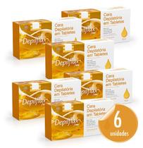 Kit Com 06 Ceras Quente Depilatórias Depilflax Natural 1kg