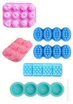 Kit com 06 formas silicone vela e sabonete novas kit promocional