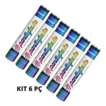 Kit Com 06 Lança Confetes De Papel Metalizado Ou Coloridos