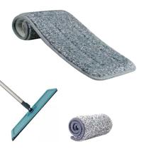 Kit Com 06 Refil 32Cm X 12Cm De Microfibra Para Mop Flat