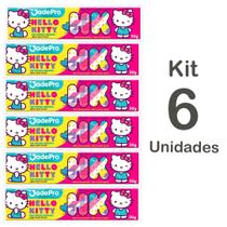 Kit com 06 un Pasta de Dente Infantil Hello Kitty 50Gr Sem açúcar