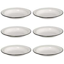 KIT Com 06 Unidades Prato Esmaltado 22/500ml Branco Ewel KIT Com 06 Unidades Prato Esmaltado 22/500ml Branco Ewel