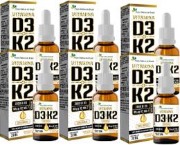 Kit Com 06 - Vitamina D3 + K2 Em Gotas Sabor Laranja 20ml Flora Nativa Kit Com 06 - Vitamina D3 + K2 Em Gotas Sabor Laranja 20ml Flora Nativa