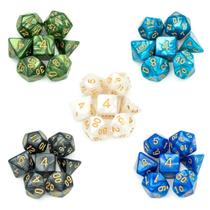 Kit com 07 Dados de RPG Dungeons And Dragons D&D Poliédricos D4 D6 D8 D10 D10% D12 D20 - Gudaoshop