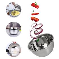 Kit com 09 Tigela Bowl Multiuso 18cm/22cm/26cm Aço Inox