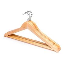 Kit com 09 Unidades Cabides de Madeira Acabamento com Verniz