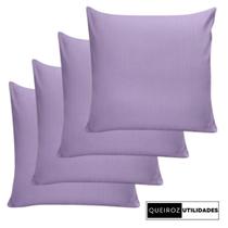 Kit com 1 a 10 Capas de Almofadas Lilás 40x40 Decorativa Para Sala Sofá Quarto Kit com 1 a 10 Capas de Almofadas Lilás 40x40 Decorativa Para Sala Sofá Quarto