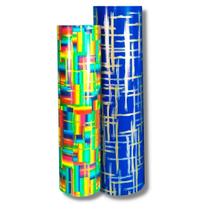 Kit com 1 Bobina Couchê Colorido 40 cm 1 Bobina Couchê Azul 40 cm